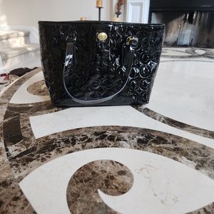 Coach Patent Leather Optic Signature Handbag